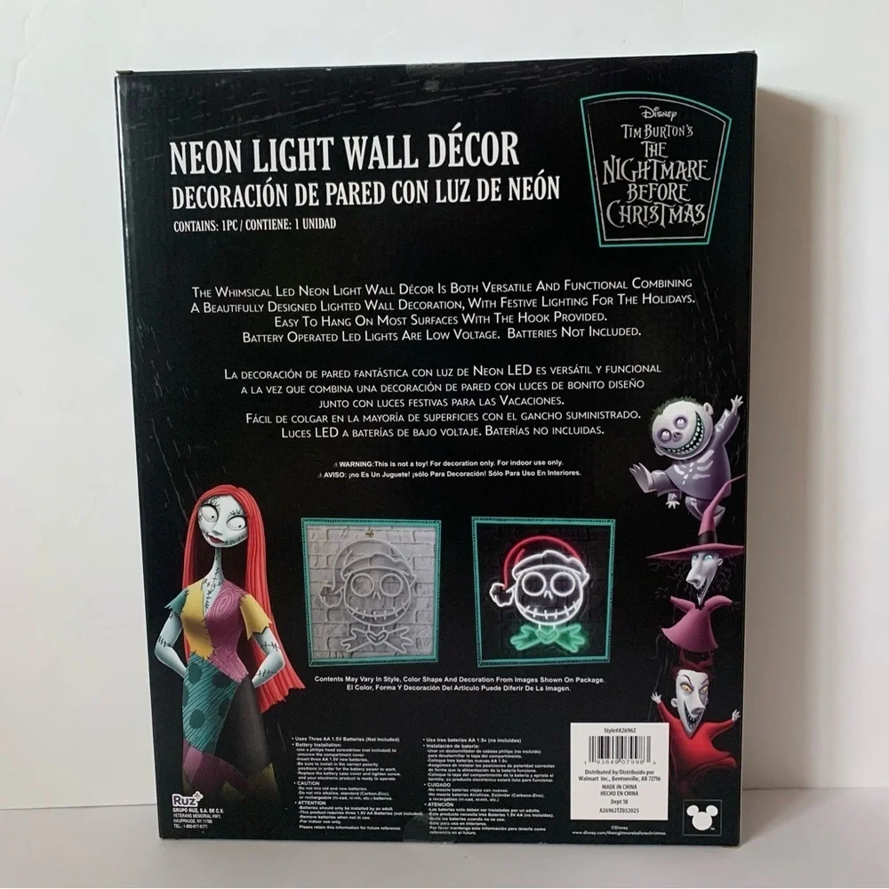 NIB. DISNEY The Nightmare Before Christmas Neon Light Wall Décor